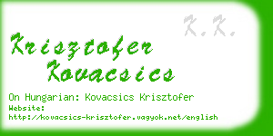 krisztofer kovacsics business card